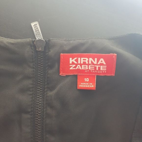 Kirna Zabete for Target Metallic Black Jacquard V-Neck Dress 10 EUC - Picture 6 of 10